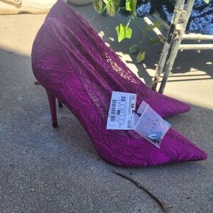 Zara Women's Purple Lace Heels